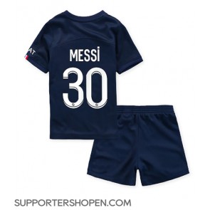 Paris Saint-Germain Lionel Messi #30 Hemmatröja Barn 2022-23 Kortärmad (+ korta byxor)